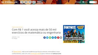 
                            11. Com R$ 1 você acessa mais de 50 mil exercícios de matemática ou ...