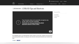 
                            8. COMAND Tips and Shortcuts - How-To Videos - Mercedes-Benz USA