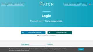 
                            2. COMATCH: Login to manage your profile and projects