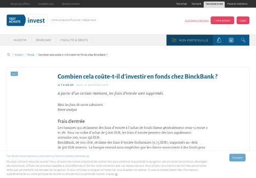 
                            4. Combien cela coûte-t-il d'investir en fonds chez BinckBank ?