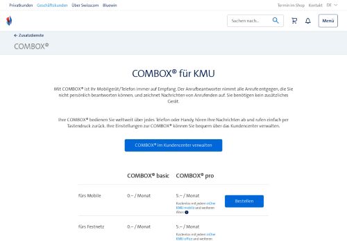 
                            5. COMBOX® für ihr Mobile und Festnetz | Swisscom KMU