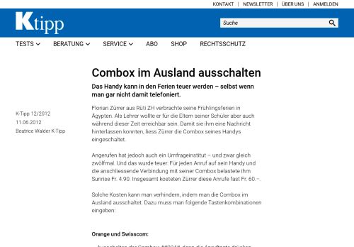
                            13. Combox im Ausland ausschalten - Artikel - www.ktipp.ch