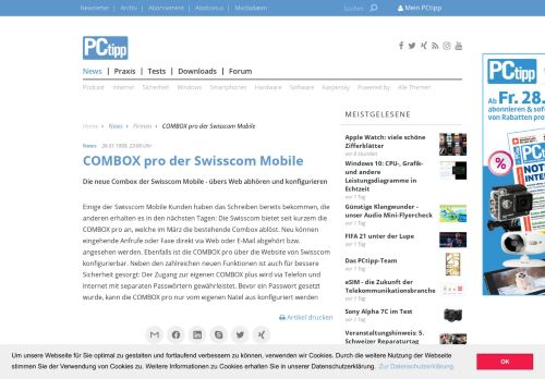 
                            8. COMBOX pro der Swisscom Mobile - PCtipp.ch