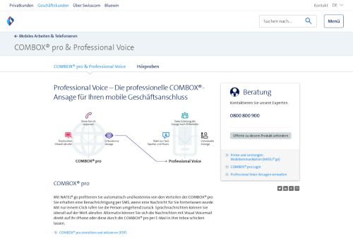 
                            1. COMBOX® pro & Professional Voice | Swisscom