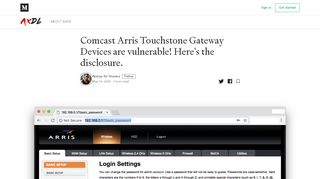 
                            12. Comcast Arris Touchstone Gateway Devices are vulnerable! Here's ...
