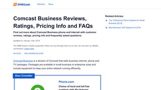 
                            8. Comcast Business Reviews, Ratings, Pricing Info and FAQs