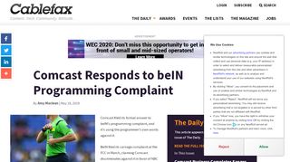 
                            9. Comcast Responds to beIN Programming Complaint - Cablefax