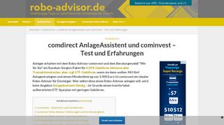 
                            5. comdirect AnlageAssistent und cominvest – Test ... - Robo-Advisor.de