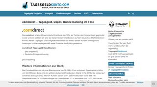 
                            8. comdirect Erfahrungen und Meinungen - Tagesgeld im Test