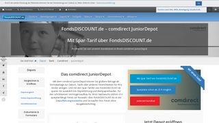 
                            12. comdirect JuniorDepot mit Spar-Tarif - FondsDISCOUNT.de
