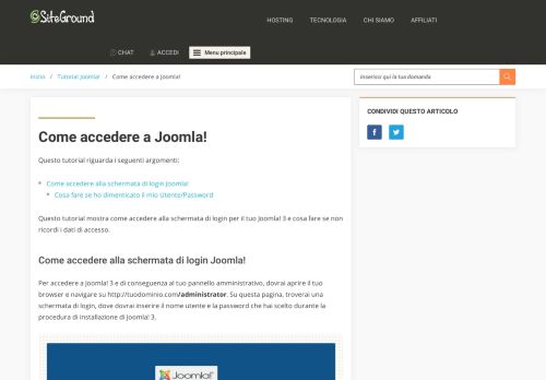 
                            3. Come accedere a Joomla? - SiteGround