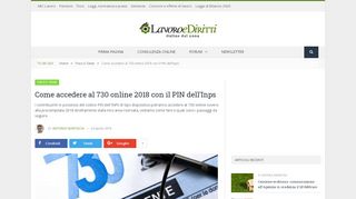 
                            9. Come accedere al 730 online 2018 con il PIN dell'Inps - Lavoro e Diritti