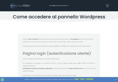 
                            6. Come accedere al pannello Wordpress - Maurizio Alfieri