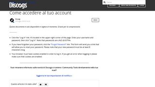 
                            8. Come accedere al tuo account – Discogs