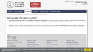 
                            4. Come accedo all'e-mail universitaria? — Unife