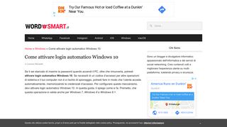 
                            2. Come attivare login automatico Windows 10 - WordSmart.it