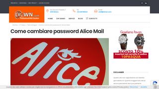 
                            9. Come cambiare password Alice Mail - DMWN.com