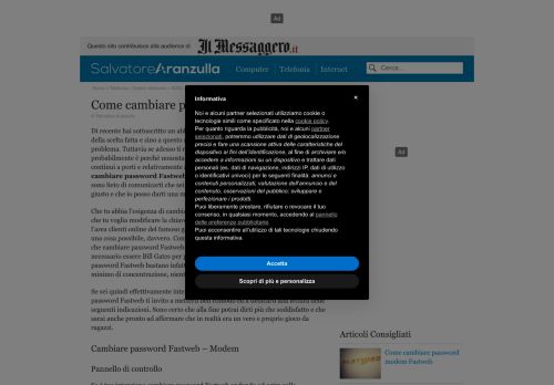 
                            6. Come cambiare password Fastweb | Salvatore Aranzulla