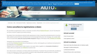 
                            7. Come cancellare la registrazione a Libero - Libero Aiuto