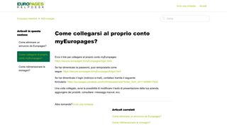 
                            2. Come collegarsi al proprio conto myEuropages? – Europages Helpdesk