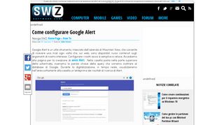 
                            10. Come configurare Google Alert - SWZone