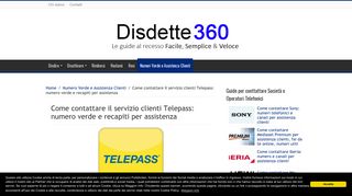 
                            9. Come contattare Telepass e come accedere all'area clienti - Disdette360