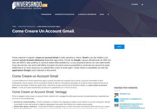 
                            9. Come Creare Un Account Gmail – Universando.com