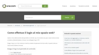 
                            3. Come effettuo il login al mio spazio web? – Assistenza | One.com