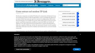 
                            1. Come entrare nel modem TP Link | Salvatore Aranzulla