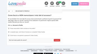 
                            8. Come faccio a NON memorizzare i miei dati di accesso? • Lovepedia