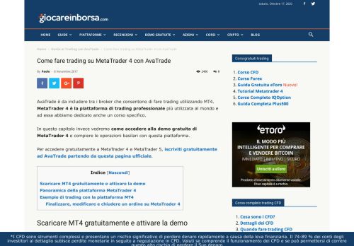 
                            7. Come fare trading su MetaTrader 4 con AvaTrade - Giocareinborsa.com