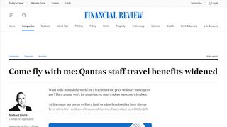 
                            11. Come fly with me: Qantas staff travel benefits widened
