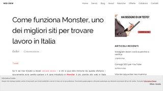 
                            6. Come funziona Monster | Web Crew Agency - Roma