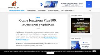 
                            5. Come funziona Plus500: recensioni e opinioni - Mercati24