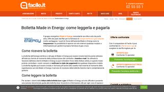 
                            8. Come leggere e pagare la bolletta Made in Energy | Facile.it