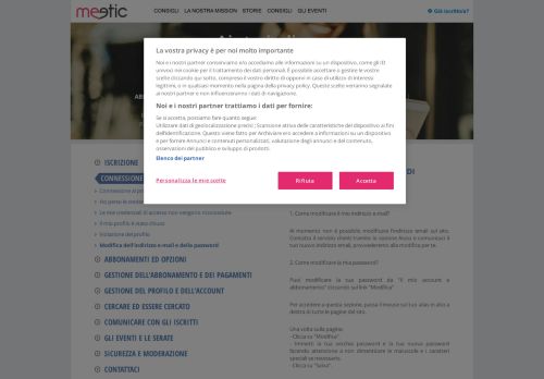 
                            7. Come modificare i miei dati di accesso (indirizzo e-mail e ... - Meetic