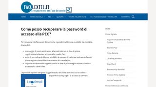 
                            6. Come posso recuperare la password di accesso alla PEC? - FAQ Lextel