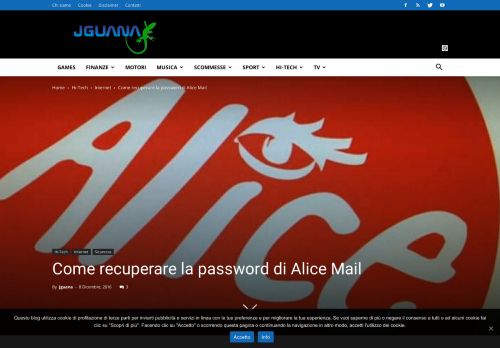 
                            6. Come recuperare la password di Alice Mail | JGuana