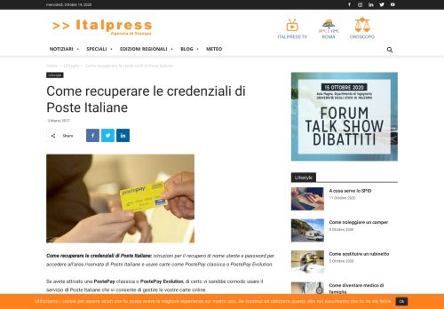 
                            9. Come recuperare le credenziali di Poste Italiane - Lifestyle | Agenzia ...