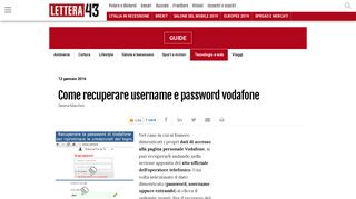 
                            4. Come recuperare username e password vodafone - Lettera43