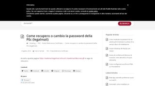 
                            9. Come recupero o cambio la password della PEc (legalmail ...