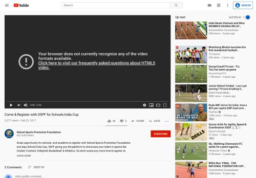 
                            10. Come & Register with SSPF for Schools India Cup - YouTube