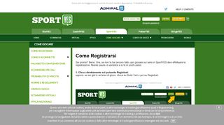 
                            5. Come registrarsi | SportYes by Admiral