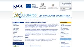 
                            5. Come richiedere Europass mobilità — ISFOL