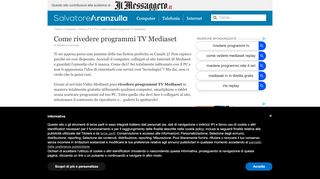 
                            8. Come rivedere programmi TV Mediaset | Salvatore Aranzulla