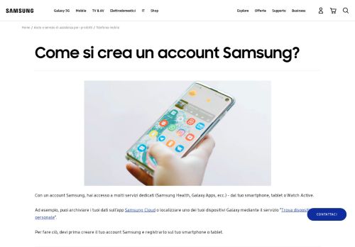 
                            2. Come si crea un account Samsung? | Samsung Supporto IT