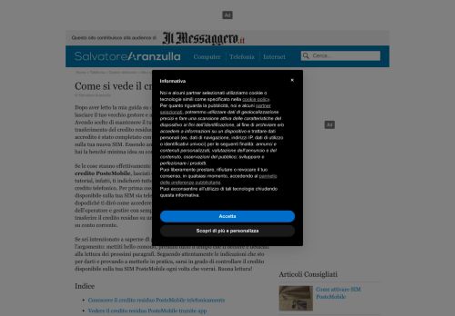 
                            13. Come si vede il credito PosteMobile | Salvatore Aranzulla