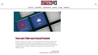 
                            10. Come usare Tinder senza l'account Facebook - Lettera43