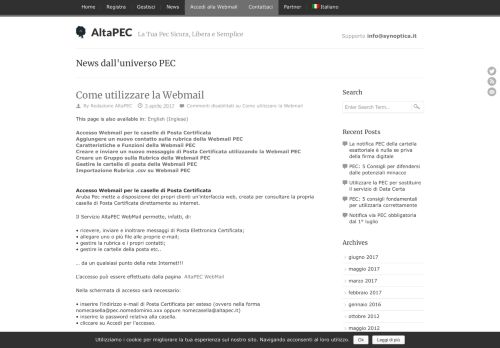 
                            4. Come utilizzare la Webmail | ^ AltaPEC