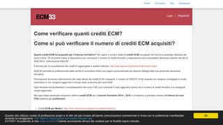 
                            11. Come verificare i crediti ECM? - ECM33